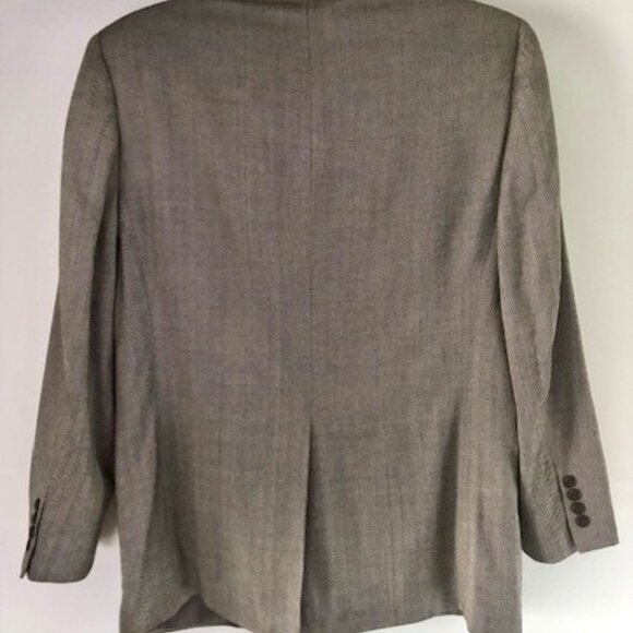 Izod Blazer Men 40R Gray 100% Silk Sport Coat 2 Button Blazer Herringbone Jacket - Picture 2 of 11